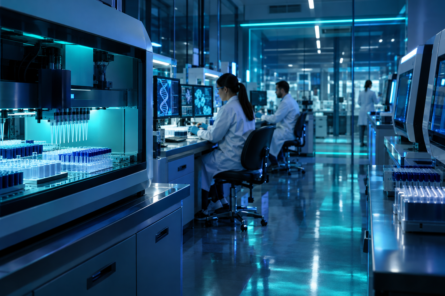 High-complexity molecular diagnostic laboratory highlighting CLIA vs CAP accreditation difference and test validation workflows